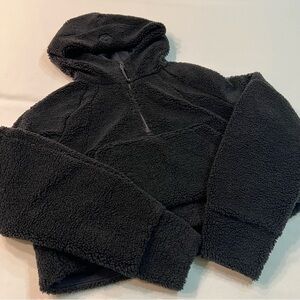 lululemon Oversized Half Zip Fleece Hoodie Black Size XS/S
